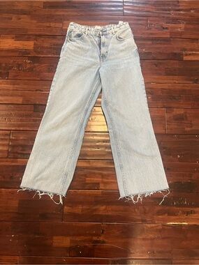 Zara Pale Blue High-Rise Straight Leg Jeans